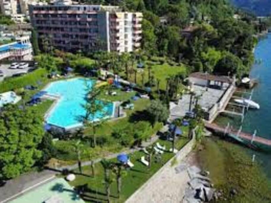 Luganersee, Pool, Strand, Parkplatz, Suite 204 Bissone Exterior foto